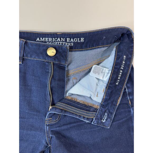 American Eagle Womens Hi-Rise Shortie Jean Shorts 10 Cutoff Preppy Beachy Boho - Picture 6 of 12